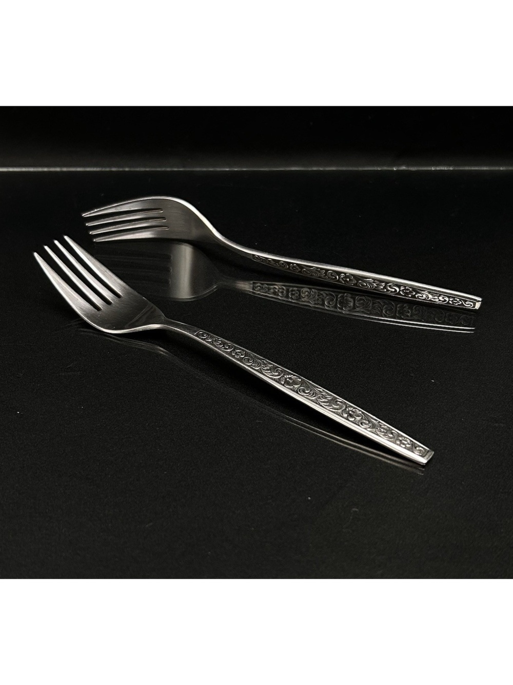 Vintage Orleans Lot Forks Stainless Flatware Korea Floral 2 pc
